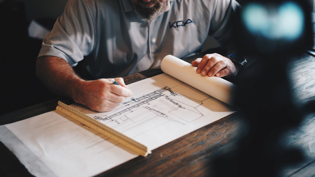 architect drawing on plan